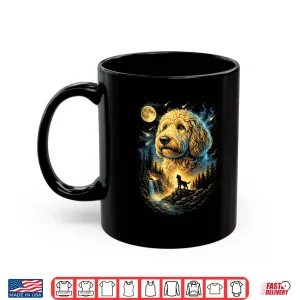Mug Goldendoodle Howling To The Moon Vintage 90S Funny Dog Shirt