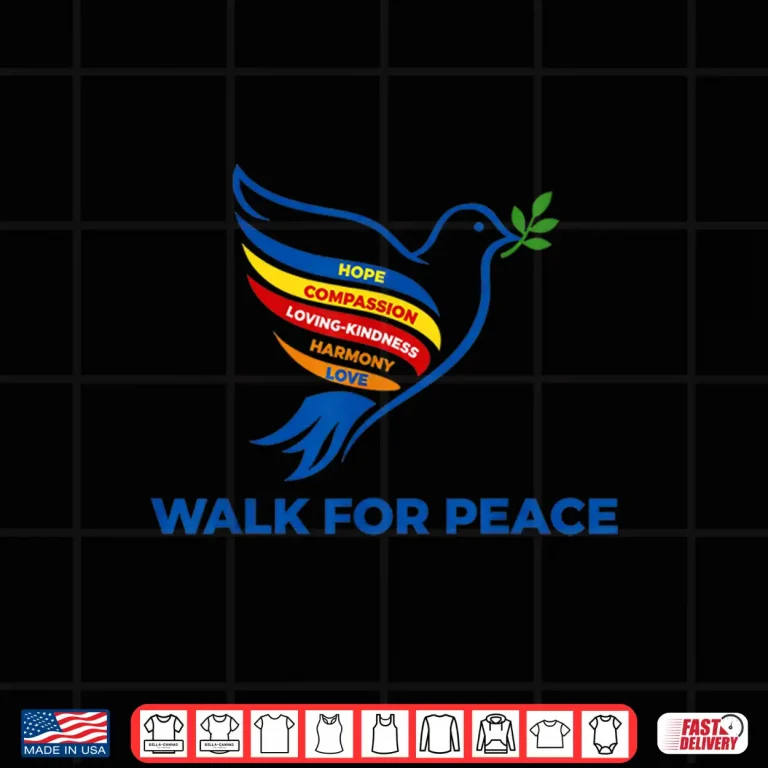 Design Peace Walk Dove With Olive Branch Message Shirt
