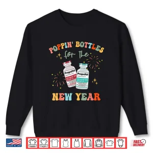 Sweatshirt Icu Nurse New Year Eve Er Nurse Gifts 2024 Poppin Bottles Shirt