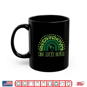 Mug One Lucky Nurse Scrub Rn Icu Er St Patricks Day Nurses Women Shirt