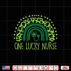Design One Lucky Nurse Scrub Rn Icu Er St Patricks Day Nurses Women Shirt