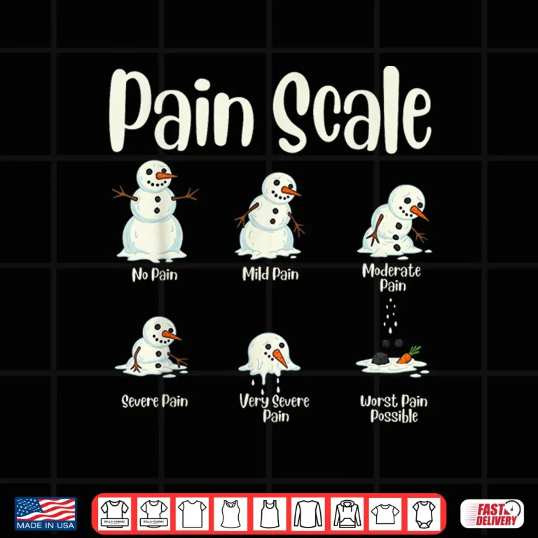 Design Pain Scale Snowman Medical Humor Nurses Christmas Icu Shirt