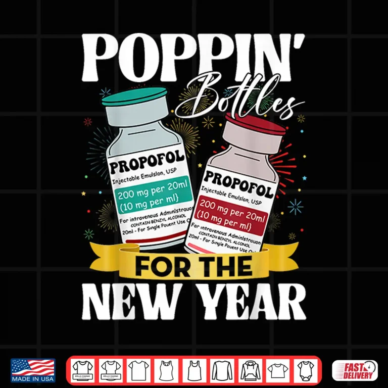 Design Poppin Bottles For New Year 2026 Icu Nurses New Years Eve Shirt