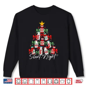 Sweatshirt Retro Propofol Christmas Tree Silent Night Icu Nurses Funny Shirt