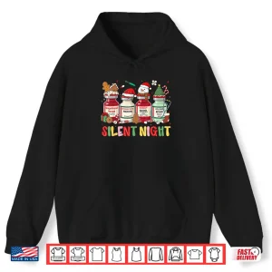 Hoodie Silent Night Medical Christmas Humor For Nurses Icu Rn Shirt