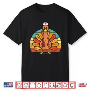Turkey Nurse Stethoscope Thanksgiving Nurses Rn Icu Er Women Shirt