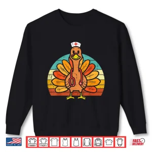 Sweatshirt Turkey Nurse Stethoscope Thanksgiving Nurses Rn Icu Er Women Shirt
