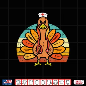 Design Turkey Nurse Stethoscope Thanksgiving Nurses Rn Icu Er Women Shirt
