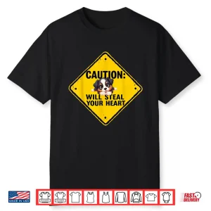Caution Sign Australian Shepherd Dog Funny Gift Aussie Puppy Shirt