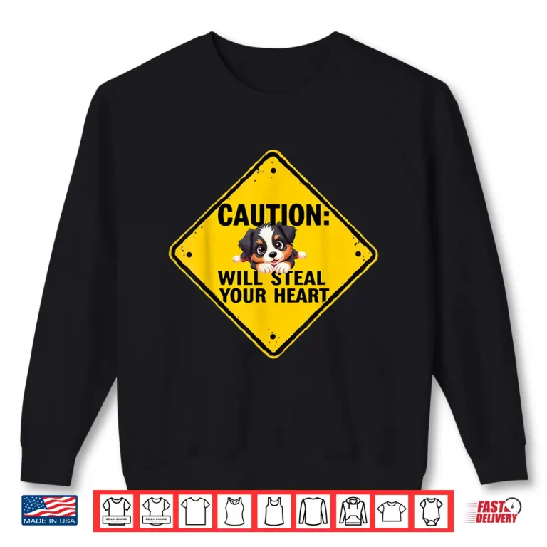 Sweatshirt Caution Sign Australian Shepherd Dog Funny Gift Aussie Puppy Shirt