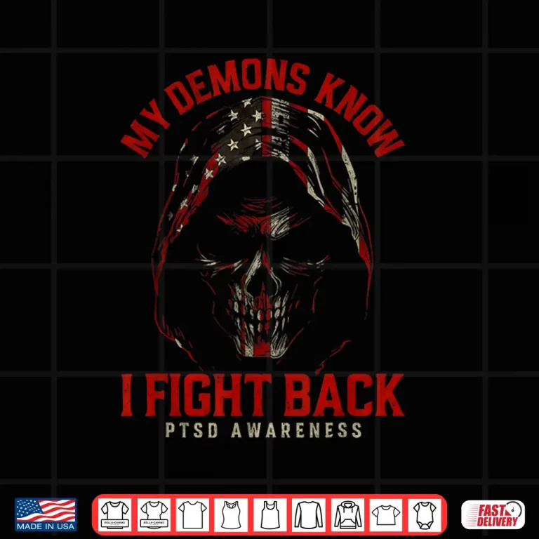Design Reaper PTSD My Demons Know I Fight Mental Health Awareness Shirt