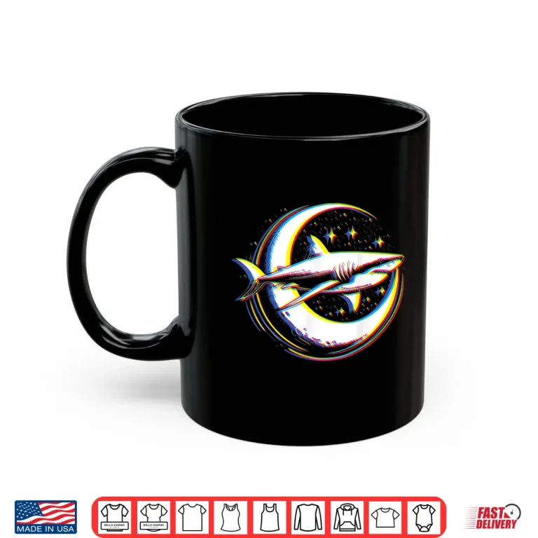 Mug Cosmic Shark In Front Of The Moon Supernatural Visual Space Shirt