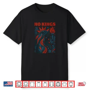 No Kings Retro Patriotic Woman Liberty Art 4Th Of July Shirt