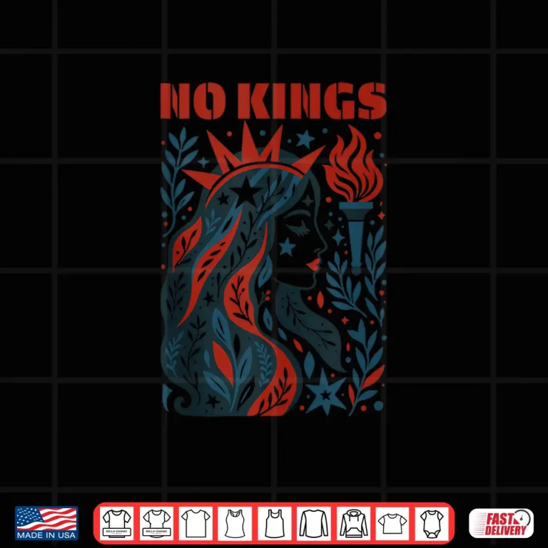 Design No Kings Retro Patriotic Woman Liberty Art 4th Of July Shirt