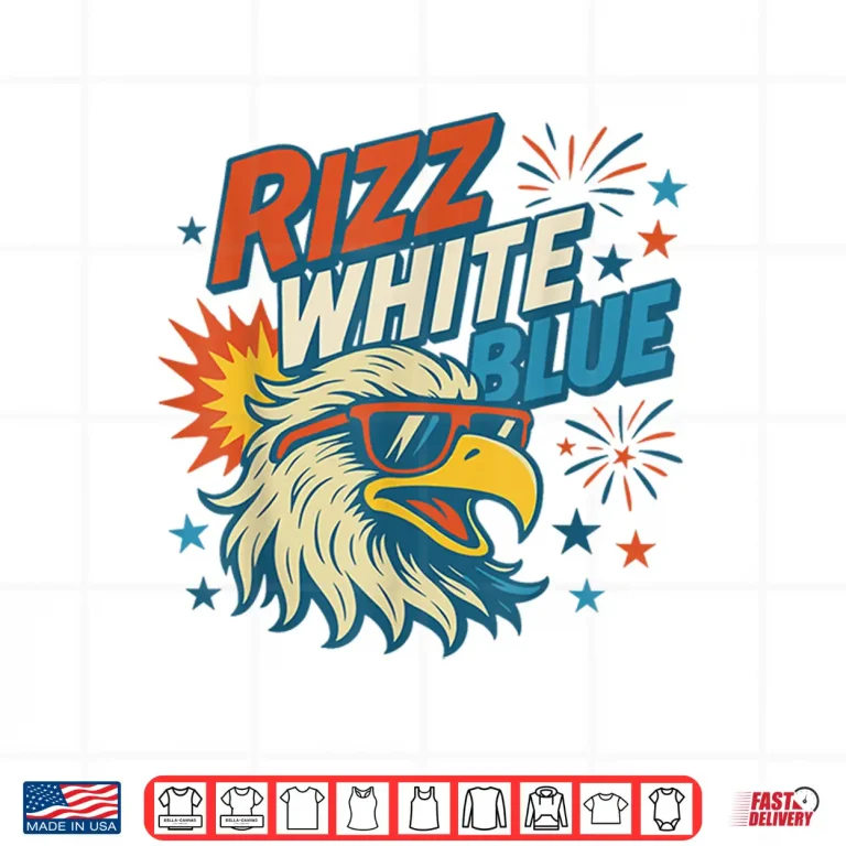 Design Rizz White Blue Patriotic Eagle 4th Of July Shirt