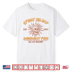 Spooky Island Retro Halloween Skull 90S Halloween Summerween Shirt