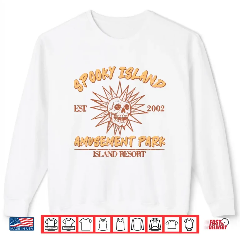 Sweatshirt Spooky Island Retro Halloween Skull 90s Halloween Summerween Shirt 1