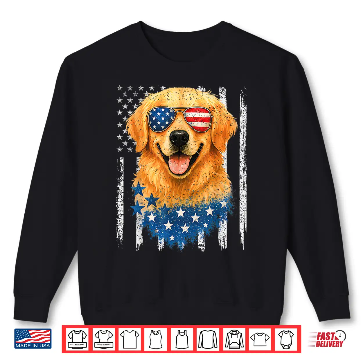 American Flag Golden Retriever Usa Retro 4Th Of July Shirt American Flag Golden Retriever Usa Retro 4Th Of July Shirt