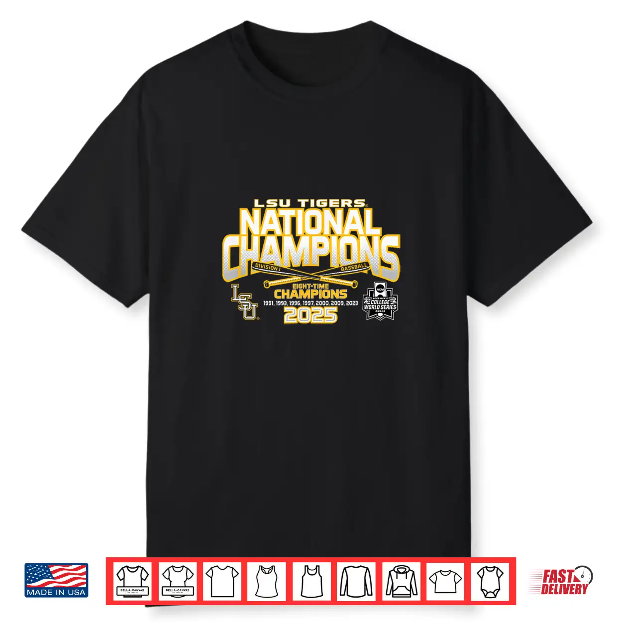 Lsu Tigers Baseball National Champs 2025 Mcws Homerun Shirt Lsu Tigers Baseball National Champs 2025 Mcws Homerun Shirt