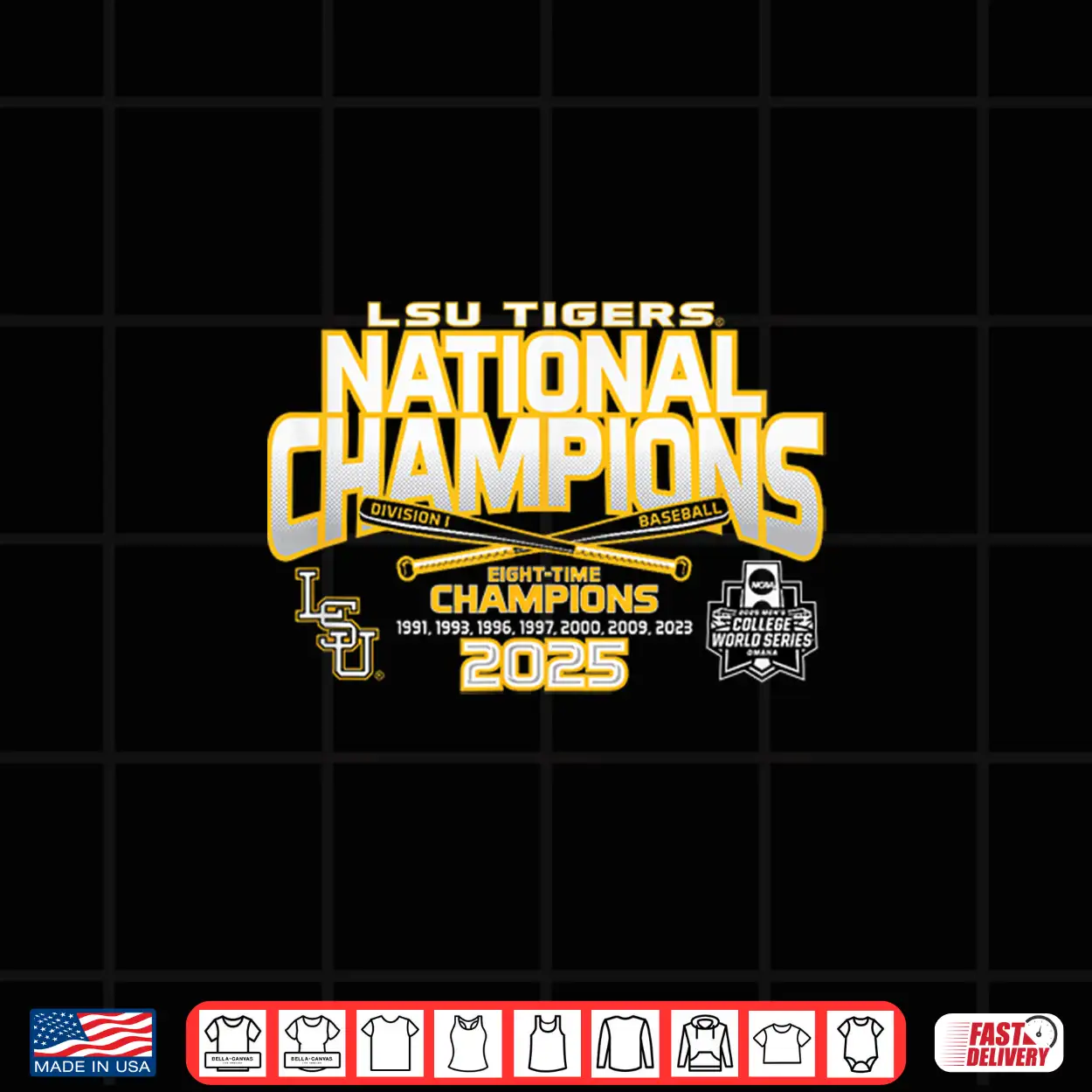 Lsu Tigers Baseball National Champs 2025 Mcws Homerun Shirt Lsu Tigers Baseball National Champs 2025 Mcws Homerun Shirt
