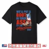 Retro We’Ll Put A Boot Western Cowgirl Usa Flag 4Th Of July Shirt