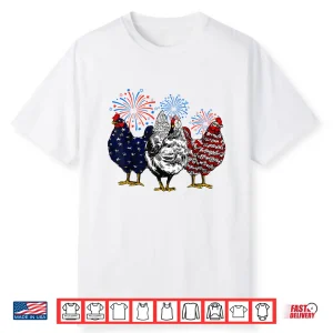 Chicken Usa Flag Chick Patriotic Chicken Lover 4Th Of July Shirt