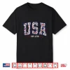 Floral Usa Est 1776 Girly 4Th Of July American Girl Shirt