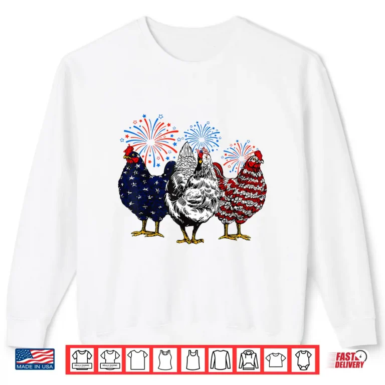 Sweatshirt Chicken USA Flag Chick Patriotic Chicken Lover 4th Of July Shirt