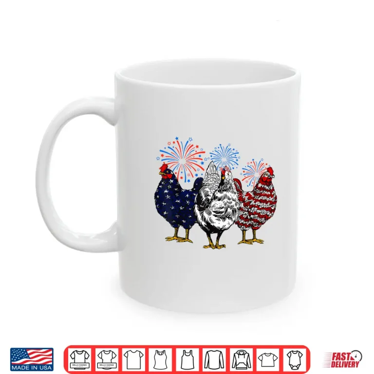 Mug Chicken USA Flag Chick Patriotic Chicken Lover 4th Of July Shirt