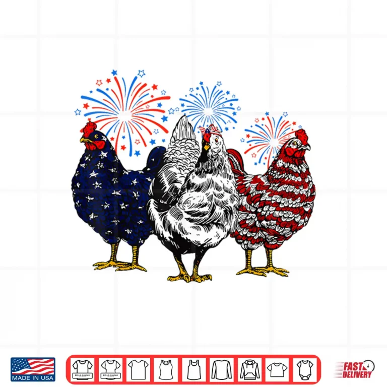 Design Chicken USA Flag Chick Patriotic Chicken Lover 4th Of July Shirt