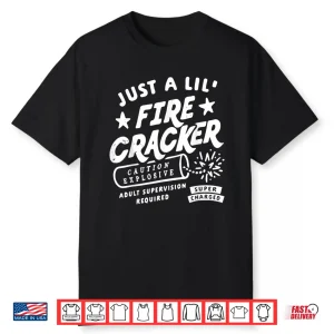 Funny Just A Lil’ Firecracker Cute Toddler Youth 4Th Of July Shirt