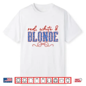 Red White And Blonde Western Country Cowgirl 4Th Of July Shirt