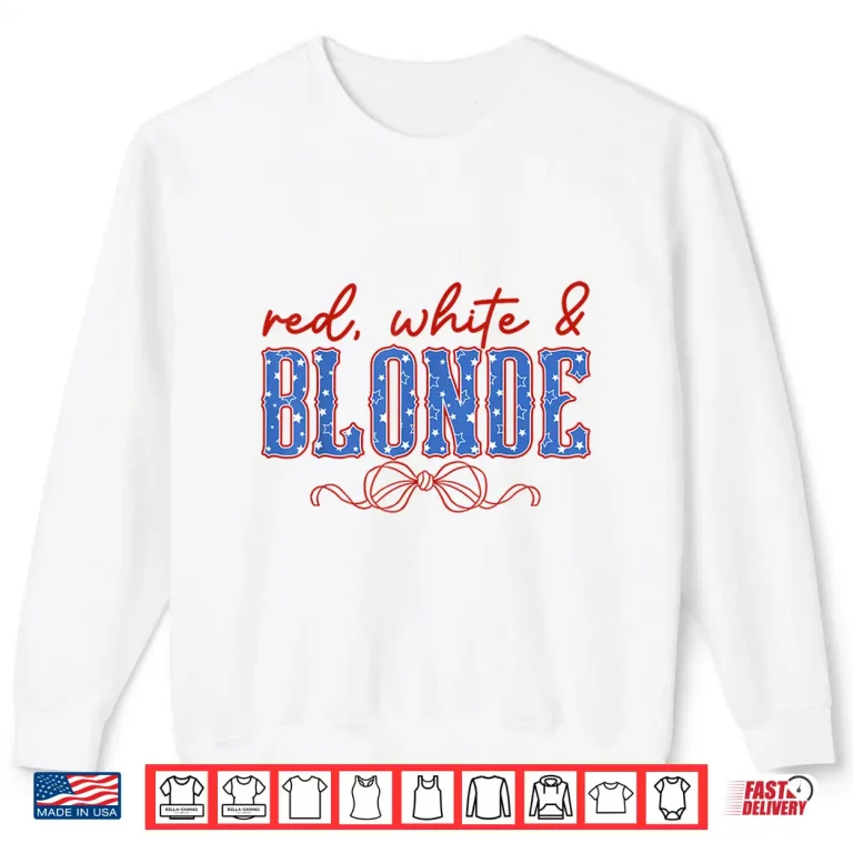Sweatshirt Red white and Blonde Western Country Cowgirl 4th Of July Shirt