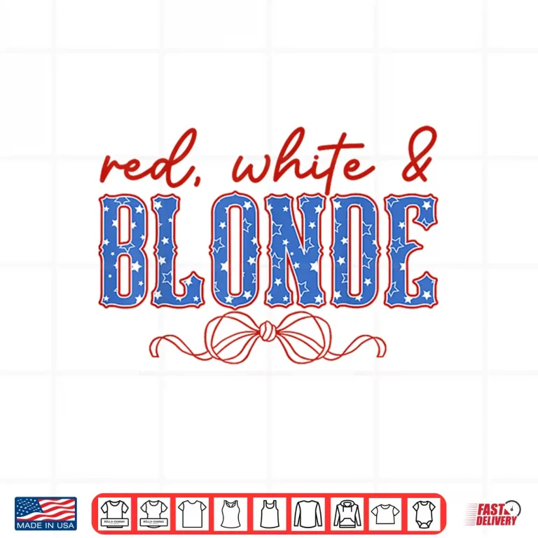 Design Red white and Blonde Western Country Cowgirl 4th Of July Shirt
