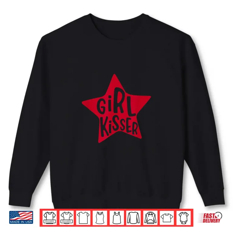 Sweatshirt Retro Funny Girl Kisser Heart Love Lesbians LGBT Pride Month Shirt
