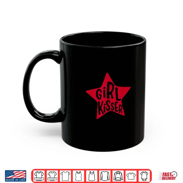 Mug Retro Funny Girl Kisser Heart Love Lesbians LGBT Pride Month Shirt