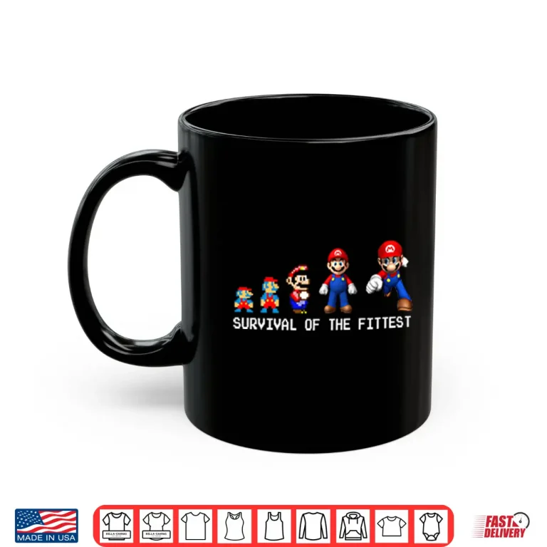 Mug Survival Of The Fittest Mario Shirt