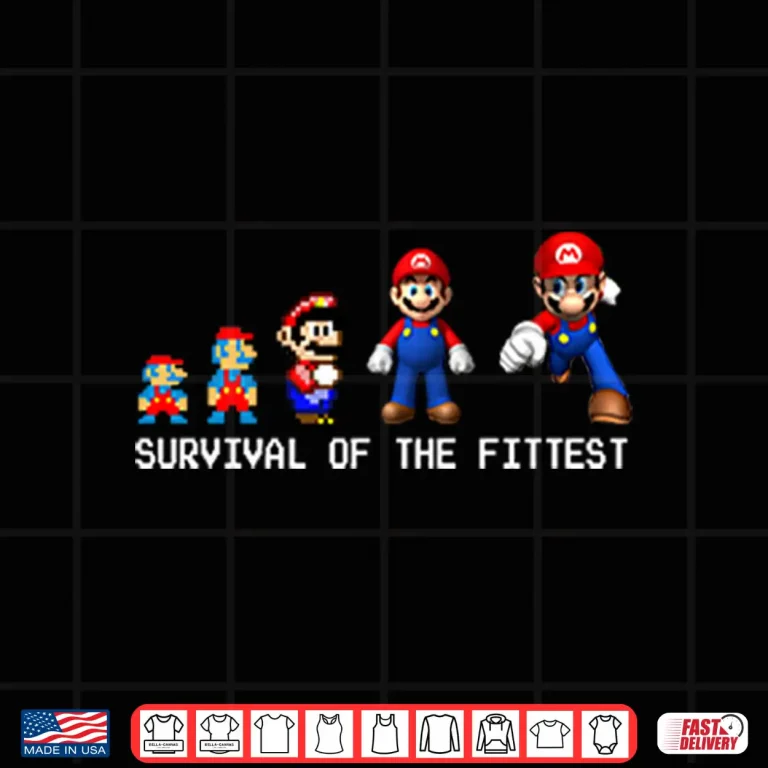 Design Survival Of The Fittest Mario Shirt