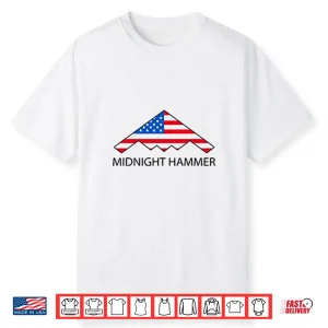Midnight Hammer B 2 Stealth Jet American Flag Shirt