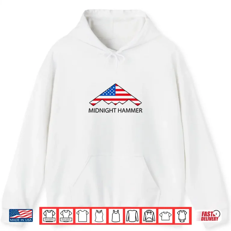 Hoodie Midnight Hammer B 2 Stealth Jet American Flag Shirt