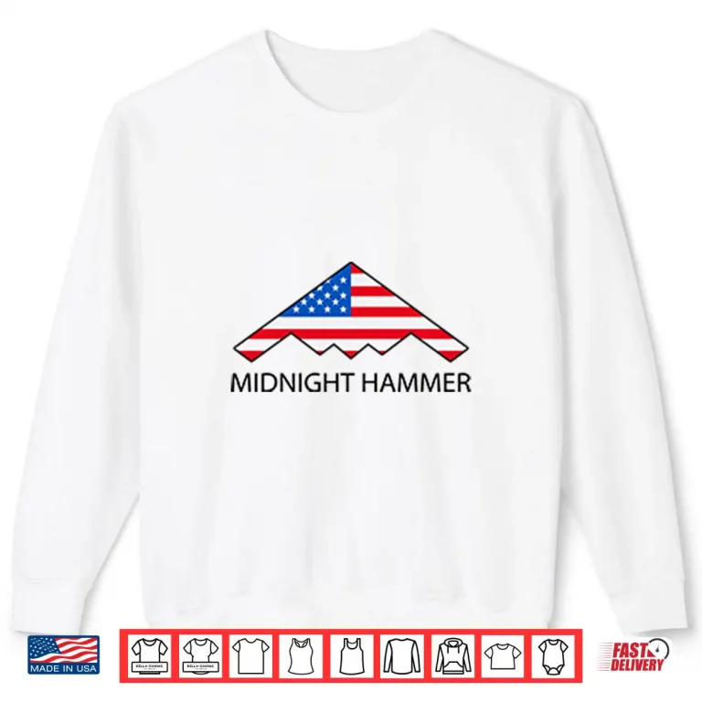 Sweatshirt Midnight Hammer B 2 Stealth Jet American Flag Shirt
