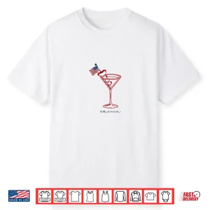 4Th Of July Funny Hot Dog & Martini Shirt