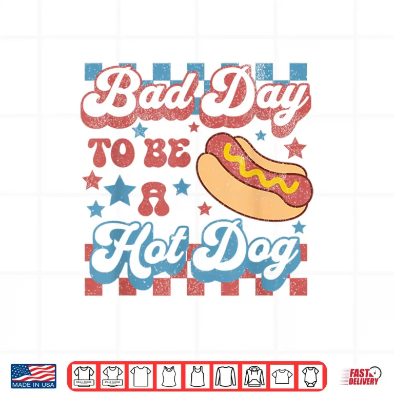 Design Bad Day To Be A Hot Dog Funny BBQ Grilling 4th Of July Shirt