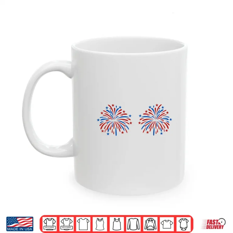 Mug Funny USA Fireworks Couple Just Here For The Fireworks Shirt