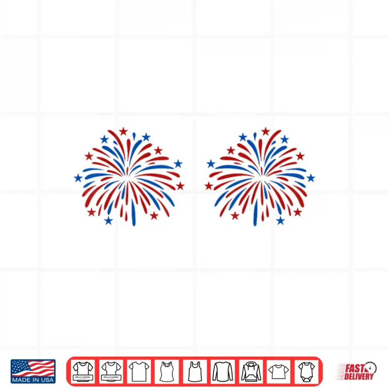 Design Funny USA Fireworks Couple Just Here For The Fireworks Shirt