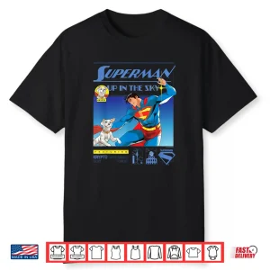 Superman (2025) Up In The Sky Featuring Krypto Poster Shirt