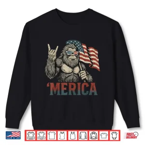 Bigfoot Merica Rock American Flag Patriotic Usa 4Th Of July Shirt 2 Sweatshirt Bigfoot Merica Rock American Flag Patriotic USA 4th Of July Shirt