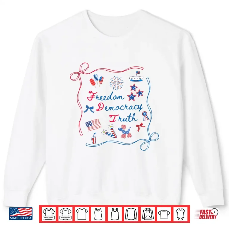 Sweatshirt Patriotic Subtle Anti trump Coquette Patriotic 4th Of July Shirt