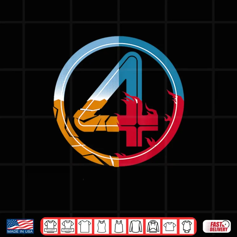 Design Marvel The Fantastic Four First Steps Super Powered 4 Logo Shirt