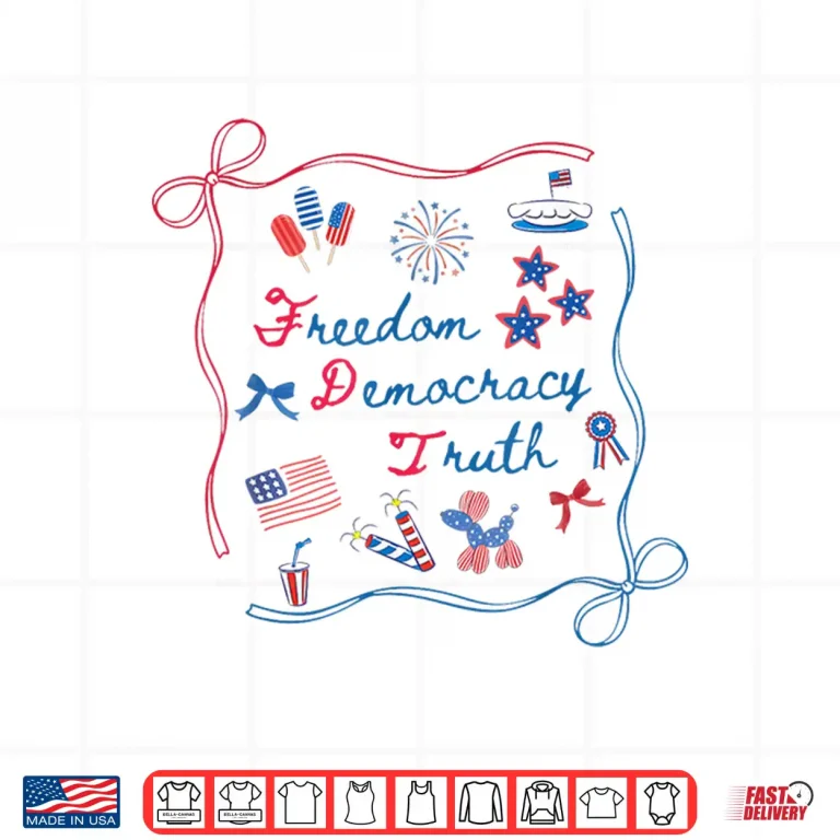 Design Patriotic Subtle Anti trump Coquette Patriotic 4th Of July Shirt